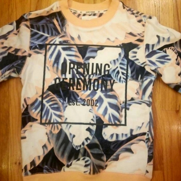 Like New Authentic Opening Ceremony Painted Leaves OC Sweatshirt Top Shirt Crew - Picture 7 of 8